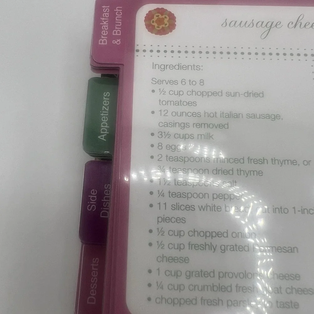 Vera Bradley NWOT Recipe Holder Cookin' With Vera 80 Blank Cards 16 Fave Recipes